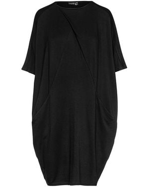 Conquista Batwing Sack Jersey Dress With Pockets - Black