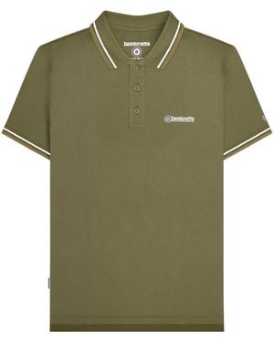 Lambretta Ss25 Twin Tip Polo Shirt /Cashew) Cotton - Green