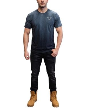 TRUE RELIGION T Shirts Heavyweight Vintage Buddha Summer Cotton Tee - Blue