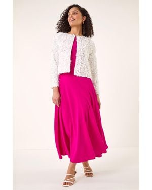 Roman Rose Textured Jacket - Pink