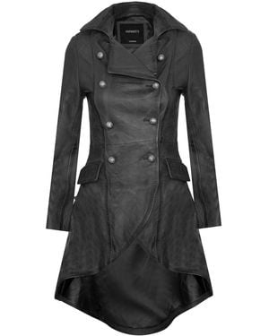Infinity Leather Gothic Victorian Coat-Accra - Black
