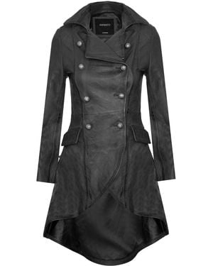Infinity Leather Gothic Victorian Coat-Accra - Black