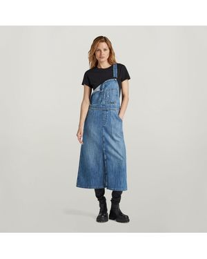 G-Star Midi Dungaree Dress - Blue