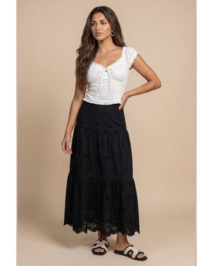 Urban Bliss Broderie Maxi Skirt - Natural