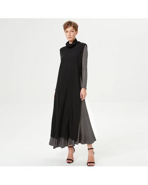 S&J Weekends Lichte Asymmetrische Poncho - Zwart
