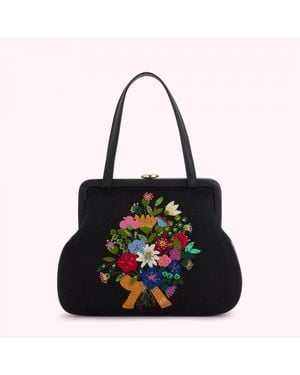 Lulu Guinness Floral Blooms Evie Handbag - Black