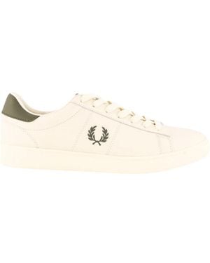 Fred Perry Spencer Leather Ecru Trainers - White
