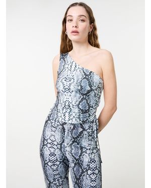 Pink Vanilla Snake Asymmetric Top - Blue