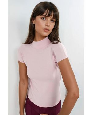 Busem Fitted Half Turtleneck Cotton Blouse - White