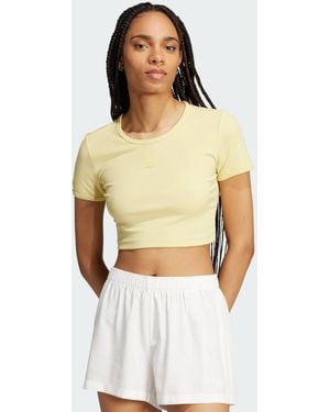 adidas Essentials Ribbed Tee - Yellow
