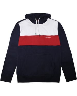 Ben Sherman Panelled Hoodie Cotton - Blue