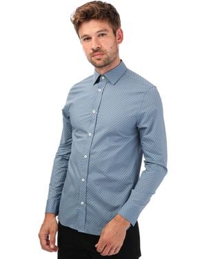 Ted Baker Burstal Houndstooth Print Shirt - Blue