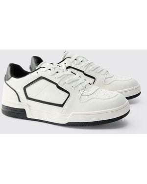BoohooMAN Chunky Sole Pu Trainer - White
