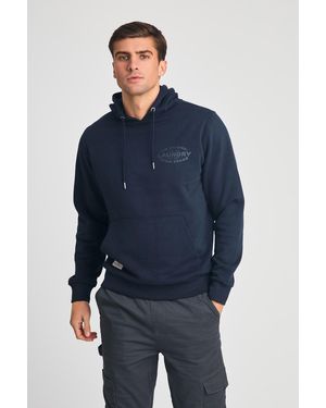 Tokyo Laundry Printed Hoody With Drawcord - Blue