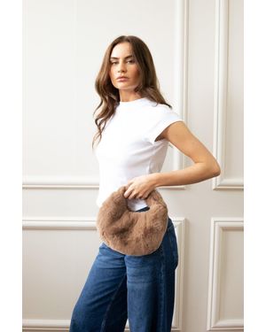 SVNX Faux Fur Grab Handbag - White