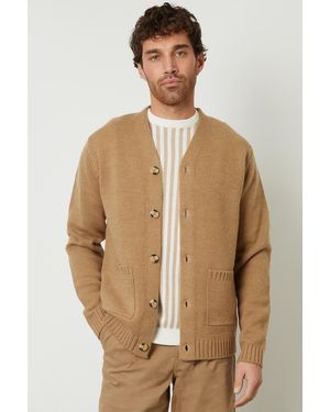 Threadbare Knitted V-Neck Cardigan - Natural