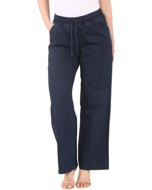 MYT Elasticated High Waist Wide Leg Jeans - Blue