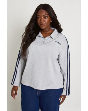 Boohoo Plus Long Sleeve Sweatshirt - White