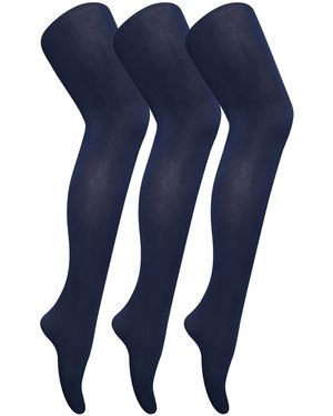 Sock Snob 3 Pair Multipack Coloured Opaque 80 Denier Tights - Blue