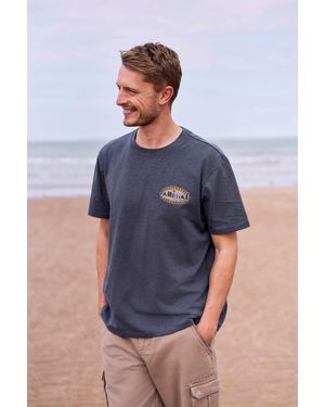 Mountain Warehouse 'Chase' Graphic T-Shirt Breathable Summer Casual Tee Cotton - Blue
