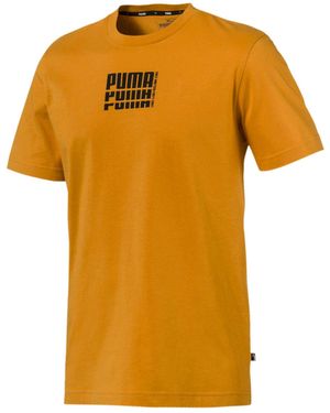PUMA Rebel Up Basic Tee Casual Graphic T-Shirt 852404 25 - Yellow