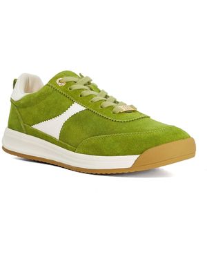 Dune Elsea Suede Lace-Up Trainers - Green