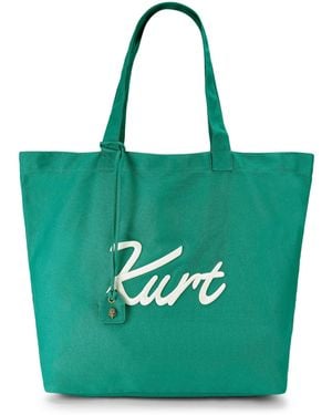 Kurt Geiger Canvas Kc Lg Shopper Bag - Green