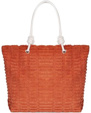Woodland Leathers Large Beach Bag, Waterproof Summer Tote - Red
