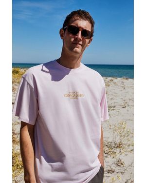Grimelange Oversized Crew Neck Printed T-Shirt - Blue
