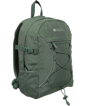 Mountain Warehouse 'Bolt' Backpack With Multiple Pockets Ripstop Fabric Everyday Rucksack - Green