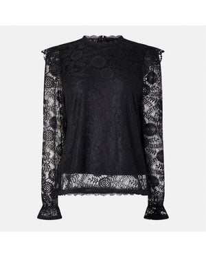 Pieces High Neck Regular Fit Blouse - Black