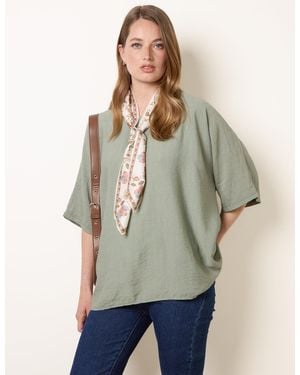 Blue Vanilla Scarf Viscose Top - Natural