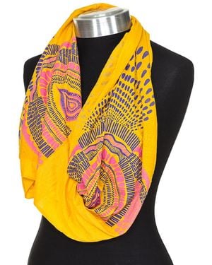 Buff Halflange Bandana Voor Gezicht En Hals Etnische Motieven 68200 Unisex - Geel