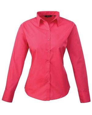 PREMIER Popeline Blouse Met Lange Mouwen - Roze