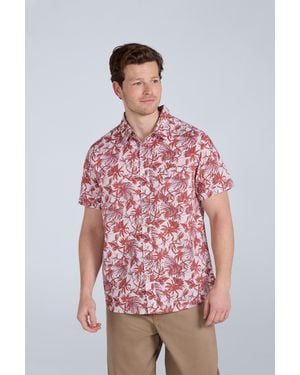 Mountain Warehouse 'Jamie' Printed T-Shirt With Front Pocket Breathable Top Cotton - Red