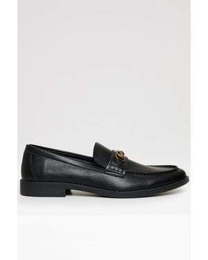 Threadbare Faux Leather Snaffle Loafers - Black