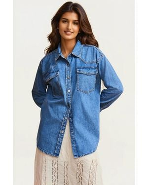 Secret Label Oversize Denim Shirt - Blue