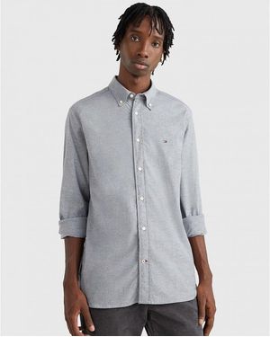 Tommy Hilfiger Core 1985 Flex Long Sleeve Oxford Shirt - Grey