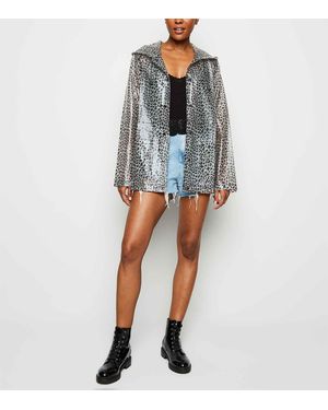 Urban Bliss Sky Leopard Rain Mac - Blue