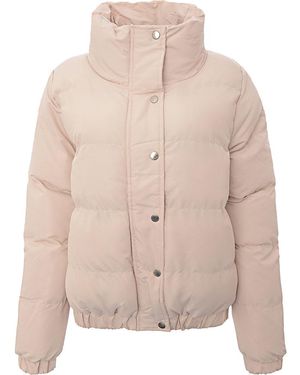 Brave Soul Peach Skin Puffer Jacket - Natural