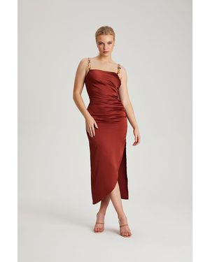 Urban Bliss Satin Organic Chain Dress - White
