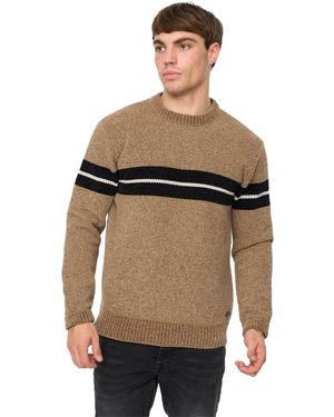 Crosshatch Roundall Chenille Knitted Jumper - Grey
