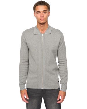 Duck and Cover Melfi Knitted Zip-Off Jumper Marl) - Grey