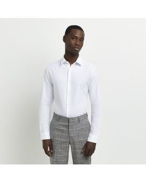 River Island Slim Fit Easy Iron Shirt - White