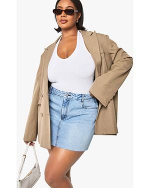 Boohoo Plus Denim Mini Skirt - Blue