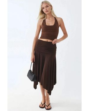 Busem Asymmetrische Midi Rok Met Drapé Detail - Zwart