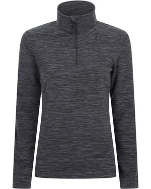 Mountain Warehouse 'Snowdon' Fleece Top Half Zip Breathable Quick Dry Jumper - Grey