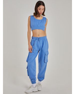 Pink Vanilla Cropped Lounge Bralette - Blue