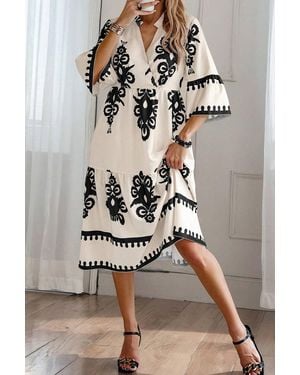 Azura Exchange Floral Print Midi Dress - White