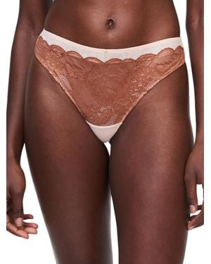 Chantelle Midnight Flowers Tanga Mocha Bisque - Red